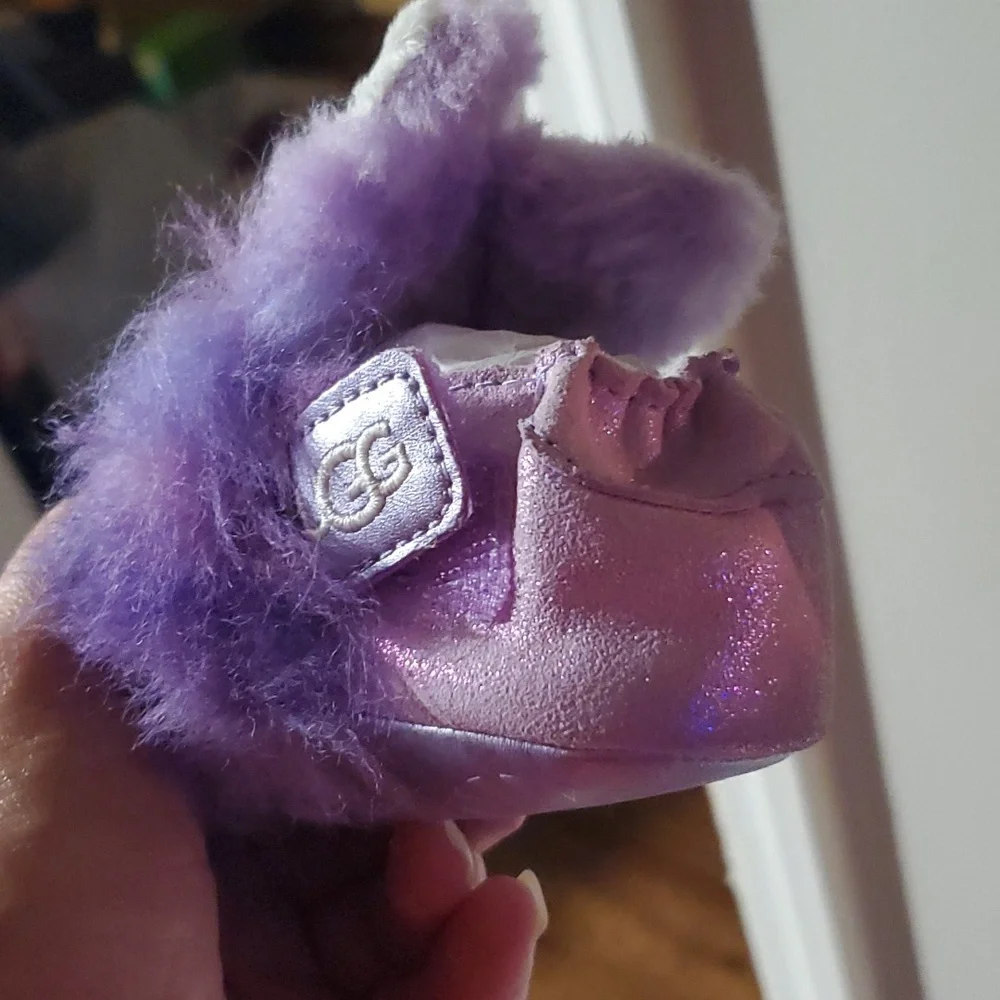 New Ugg Paz I Purple Fuzzy Bunny Bootie Ugg Size 02/03 6-12 months
